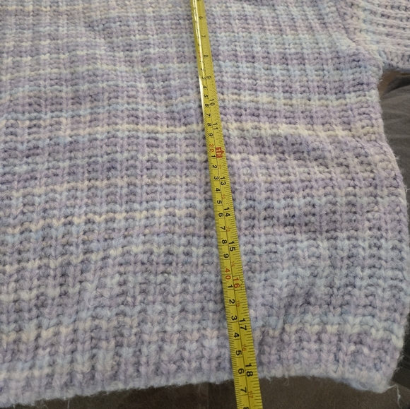 Jessica Simpson Womens Size XS Multicolor Dot Cable Knit Sweater Purple Blue - Picture 6 of 6